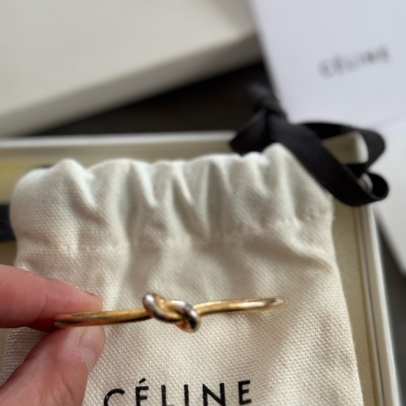 Celine Knot Extra Thin Gold Plated Bracelet - Picture 4 of 9